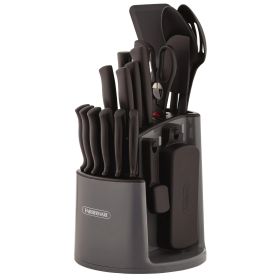 Classic 30 Piece Spin N Store Rotating Carousel Stainless Steel Cutlery and Tool Set Gray