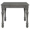 TREXM 6-Piece Wood Dining Table Set Rectangular Table with Turned Legs, 4 Upholstered Chairs and Bench for Dining Room (Gray)