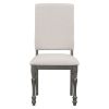 TREXM 6-Piece Wood Dining Table Set Rectangular Table with Turned Legs, 4 Upholstered Chairs and Bench for Dining Room (Gray)