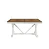 Modern Style White and Oak Finish 7pc Dining Set Table w Extension Leaf 6x Side Chairs Upholstered Seat Charming Traditional Dining Room Furniture