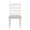 TREXM 5-Piece Retro Functional Dining Table Set Wood Round Extendable Dining Table and 4 Upholstered Dining Chairs (Off White)