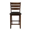 Contemporary Dining 5pc Set Counter Height Table w Self-Storing Extension Leaf and 4x Counter Height Chairs Dark Oak Finish Dining Room Furniture