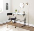 Sigma Contemporary Desk in Black Frame and White by LumiSource