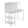 Geo Shelf Contemporary Desk in White Steel and White Wood by LumiSource