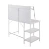 Geo Shelf Contemporary Desk in White Steel and White Wood by LumiSource