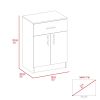 Victoria 2 Piece Kitchen Set, Syros Kitchen Island Cart + Barbados Pantry Cabinet, White / Light Oak