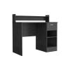 Computer Desk Delmar with Open Storage Shelves and Single Drawer, Smokey Oak Finish