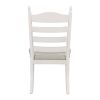 TREXM 5-Piece Retro Functional Dining Table Set Wood Round Extendable Dining Table and 4 Upholstered Dining Chairs (Off White)