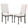 TREXM 6-Piece Wood Dining Table Set Rectangular Table with Turned Legs, 4 Upholstered Chairs and Bench for Dining Room (Gray)