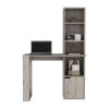 Computer Desk with Single Door Cabinet and 4-Tier Shelf Bicknell, Light Gray Finish