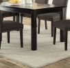 Contemporary Dining Table Ash Black Polyfiber Upholstery 6x Side Chairs Cushion Seats 7pc Dining Set Dining Room Furniture